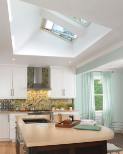 kitchen with skylights installed